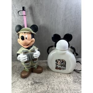 Disney Safari Mickey Mouse Sipper Big Bottle & Canteen Straw Water Cup Vintage